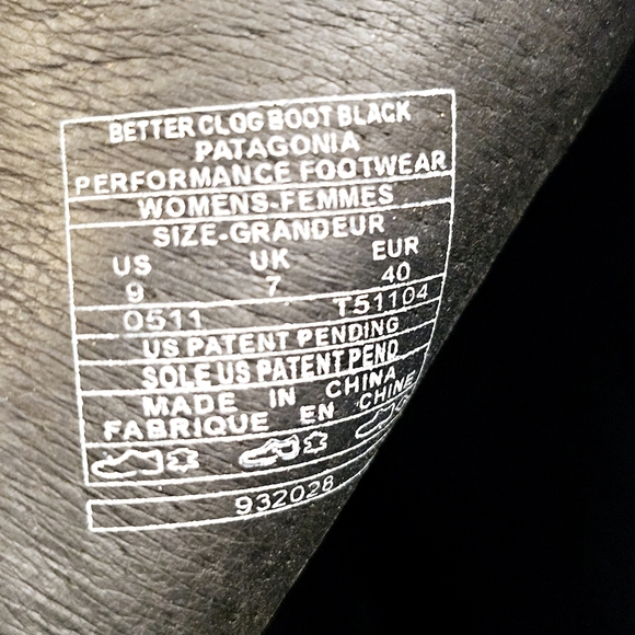 🛑 Patagonia Womens Black Leather Better Clog Boots Zip-up Booties Size 9 - Picture 9 of 9